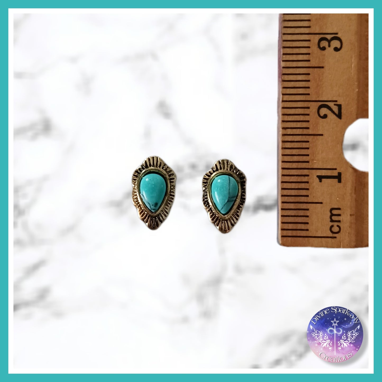 Turquoise Teardrop Metal Crystal's
